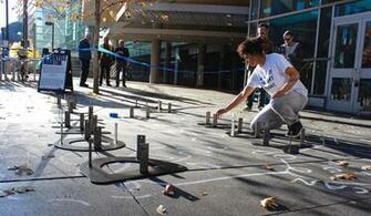 Photos Shantell Martin Paints Sidewalks In Downtown Denver