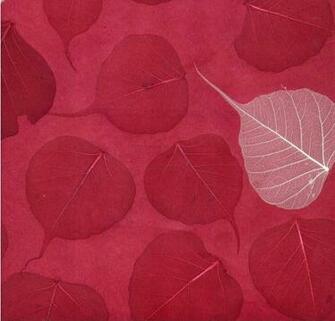 Red And Cream Leaf Natural Wallpaper The Furniture Company