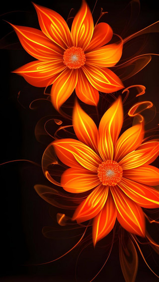 Fire Flower Phone Wallpaper Add A Pop Of Color To Your Screen In