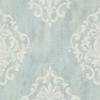 Light Blue Large Ornate Damask Massa Onyx By Kenneth