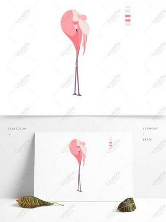 Flaming Bird Flattened Flame Pink Flamingo Ai Image