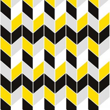 Chevron Herringbone Modern Wallpaper Black Grey Yellow White