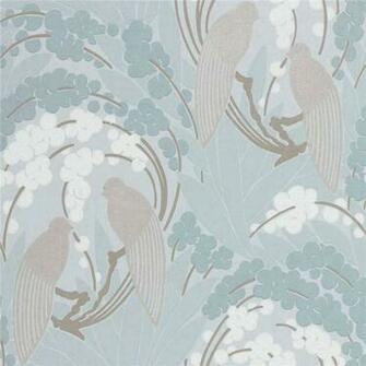 Egg Blue Silver Love Birds Harlequin Boutique Wallpaper