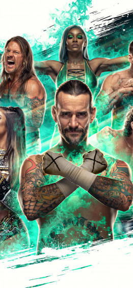 Aew With Flames Wallpaper