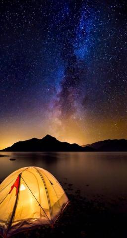 Milky Way Camping Wallpaper iPhone Sky Nature