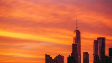 High Buildings Sunset City Wallpaper HD Image Picture