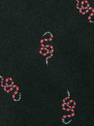 Gucci Snake Embroidered Tie Farfetch