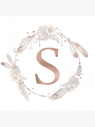 Letter S Rose Gold Pink Initial Monogram Throw Pillow By