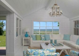 Shiplap Living Room Cottage With White And