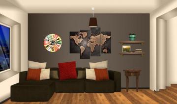 Int Apartment Brown Living Room Night Victorian