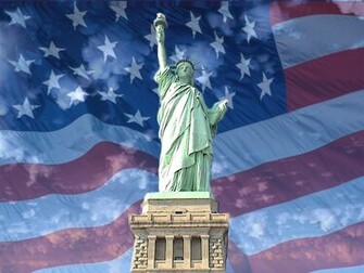 Statue Of Liberty And Stars Stripes Landmarks Buildings