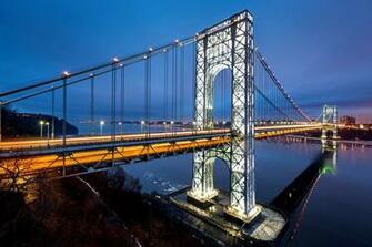 Wallpaper Sky Usa Bridge Water George Washington