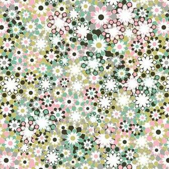 Flower Bunch Teal Pink Wall Art Contemporary Wallpaper