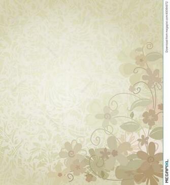 Vintage Background Framed With Corner Border Flowers Illustration