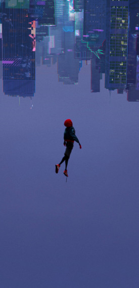Spider Man Upside Down In Vibrant Verse