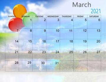 Cute March Calendar Desktop Wallpaper Printable