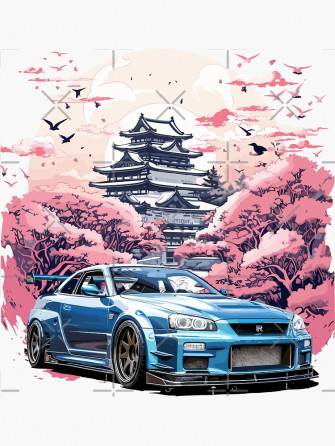 Jdm Blue R34 Car Sky Line Japan Motorsports Drift Tokyo Osaka