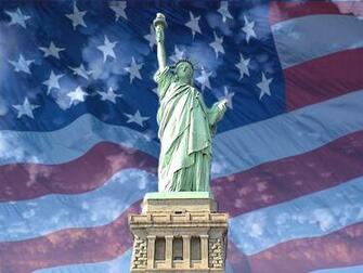 Statue Of Liberty And Stars Stripes Landmarks Buildings