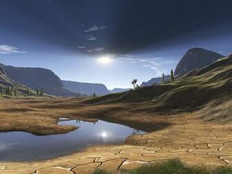 Large Puddle In The Desert Pictures Screensavers