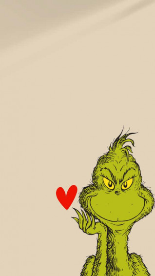 Grinch Christmas iPhone Heart Wallpaper