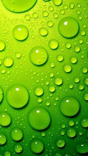 Lime Green Rain Drops iPhone Wallpaper