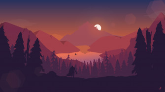 Lake Forest Mountains Illustration 4k Wallpaper HD Artist