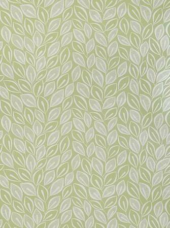 Miss Print Leaves Design Wallpaper In Absinthe With White Colourway