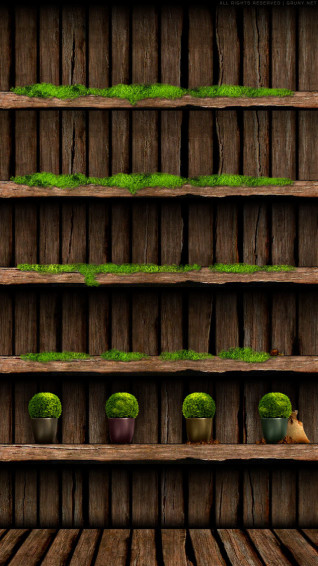 iPhone Wooden Shelf Wallpaper By Bastian1967