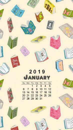 Phone Wallpaper January Calendar On Bookish Background