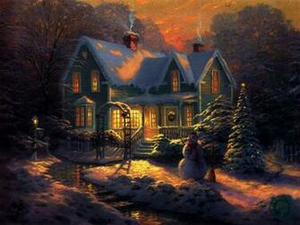 Wallpaper S 3d Christmas Cottage