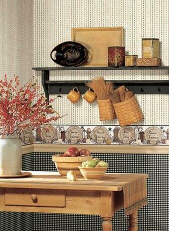 Wallpaper Paired With A Small Gingham Met Country