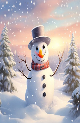 Winter Snowman Wallpaper