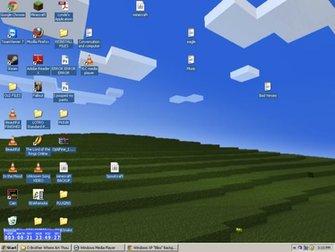 Windows Xp Bliss Desktop Background Recreated In Minecraft