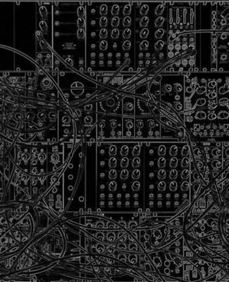 Analog Synthesizer Modular Design On Black Background iPad