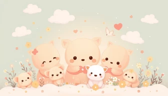 Kawaii Light Brown Wallpaper