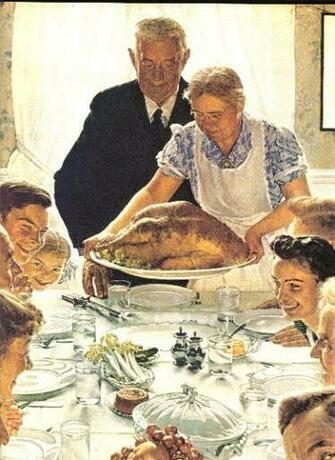 Norman Rockwell Thanksgiving Desktop Wallpaper