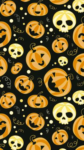 Halloween Funny Pumpkins iPhone Wallpaper Background