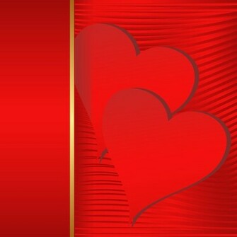 Red Background And Heart Vector