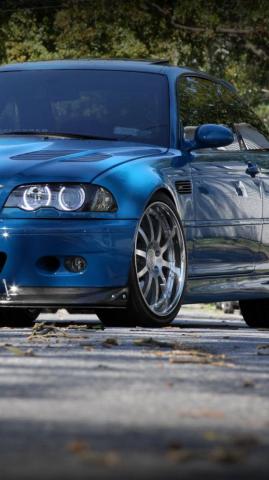 Wallpaper Bmw M3 E46 Blue Front QHD