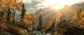 Wallpaper Skyrim Twilight River Flow