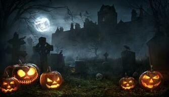 Halloween Night In Graveyard HD Wallpaper Background Image