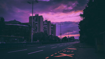 Building Purple Aesthetic Laptop Wallpaper