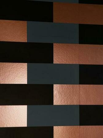 Block Wallpaper Copper Burnish Grey Black Monument Interiors
