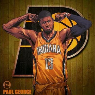 Paul George Flexin Illustration Hooped Up