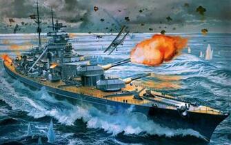 German Battleship Bismarck Full HD Wallpaper And