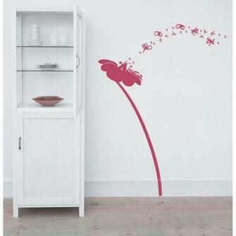 Flower Wall Stickers Grasscloth Wallpaper