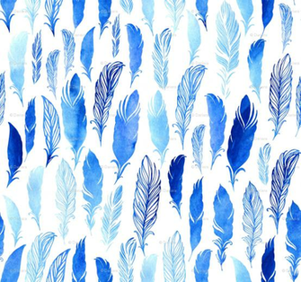Blue Watercolor Feathers On White Background Wallpaper Dariara