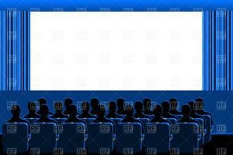 Movie Theater Blue Hall Royalty Vector Clipart