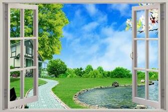 Details About Huge 3d Window Enchanted Garden Wall Stickers Mural