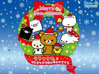Blue Christmas Mamegoma Rilakkuma San X Sanx Snow Wallpaper
